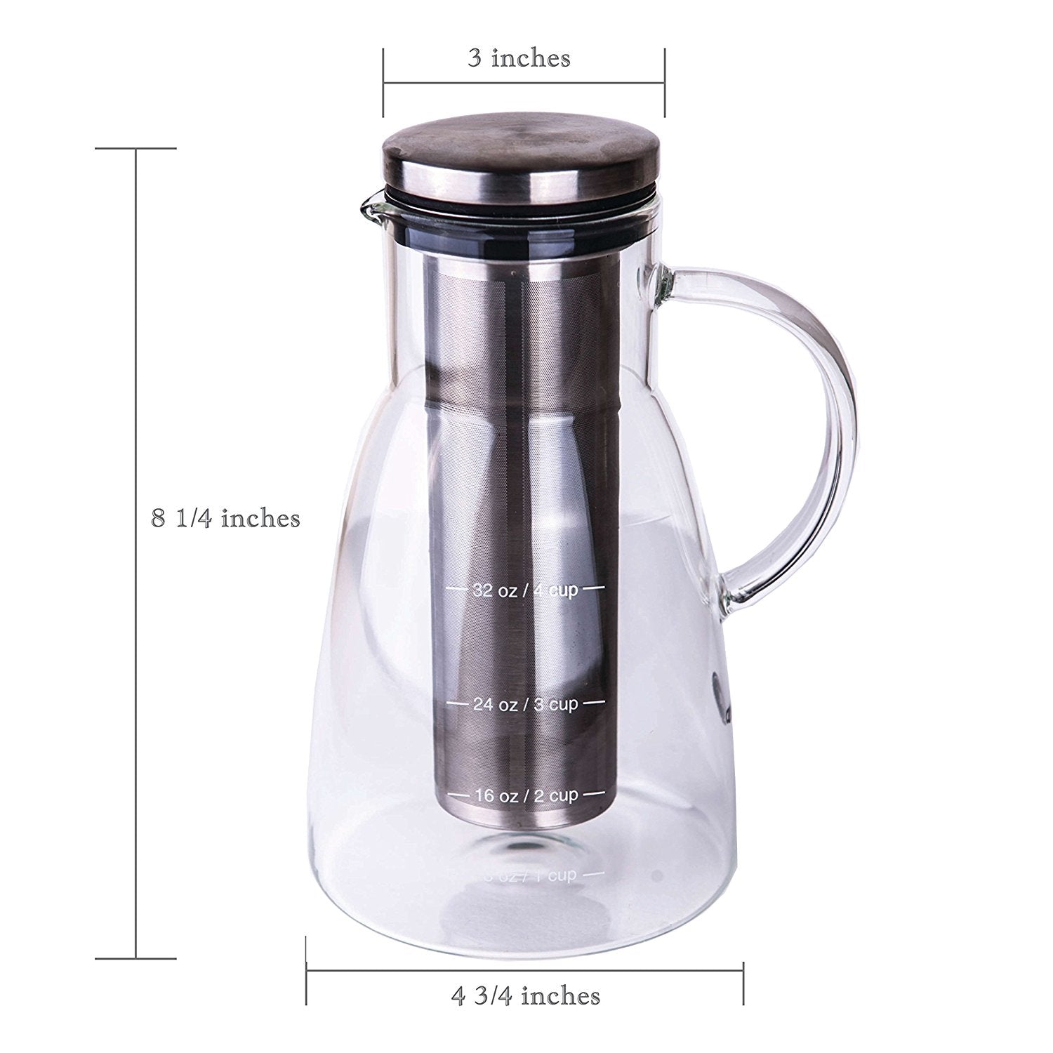 Cold Brew Coffee Maker Stainless Steel Infuser Leakproof for Fridge Glass  Pitcher with Lid & Infuser Glass Jug for Refrigerator - AliExpress