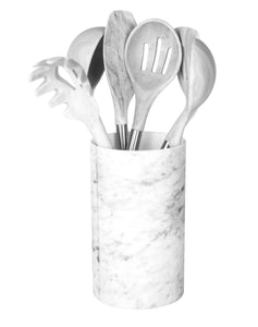 BRAND NEW! Marble Silicone Kitchen Utensil Set by Integrity Chef with Utensil Holder - Gorgeous Kitchen Utensils Cookware Set With Premium Acacia Wood Handles | Cooking Utensils Wedding Registry Gift